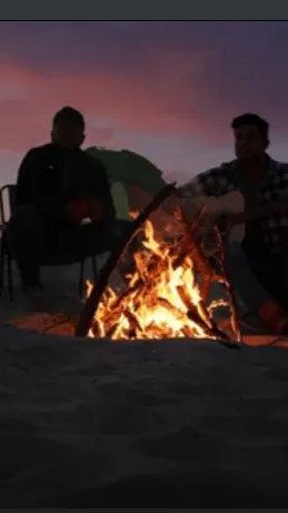 ai character: Family campfire  background