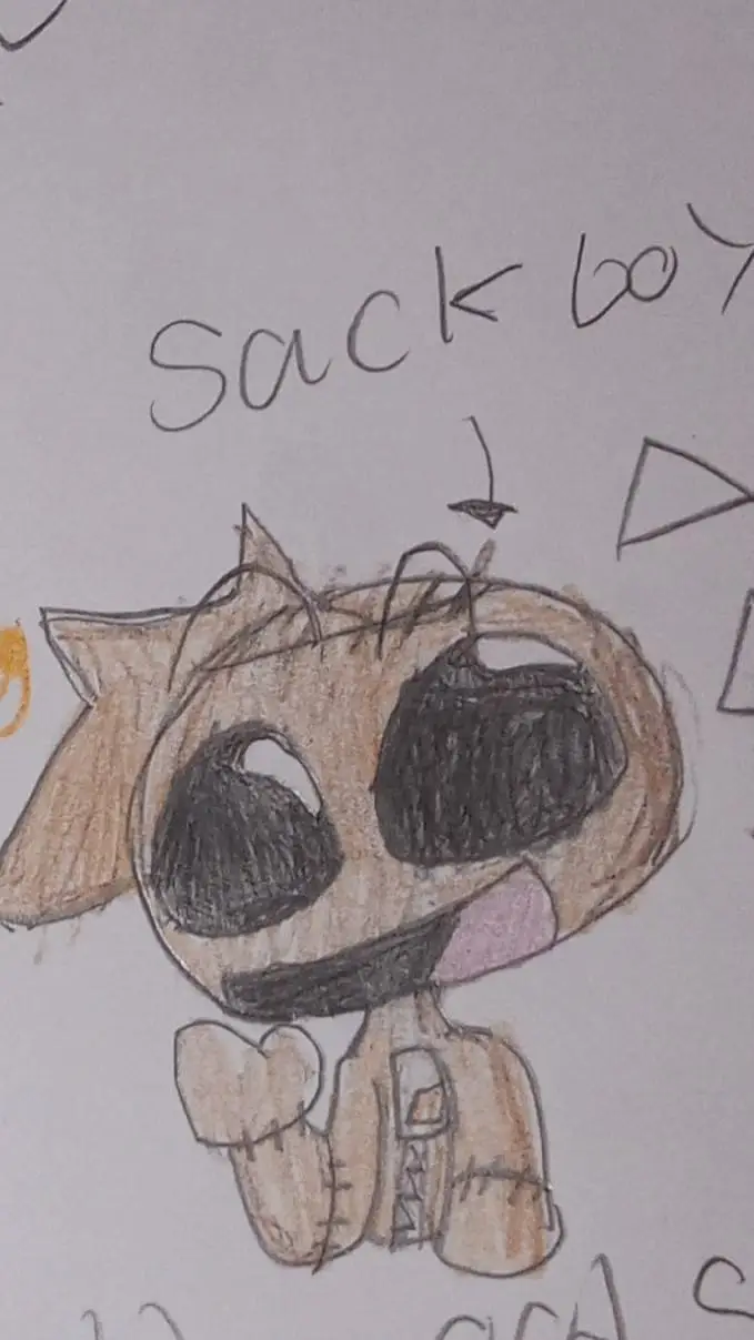 ai character: sackboy  background