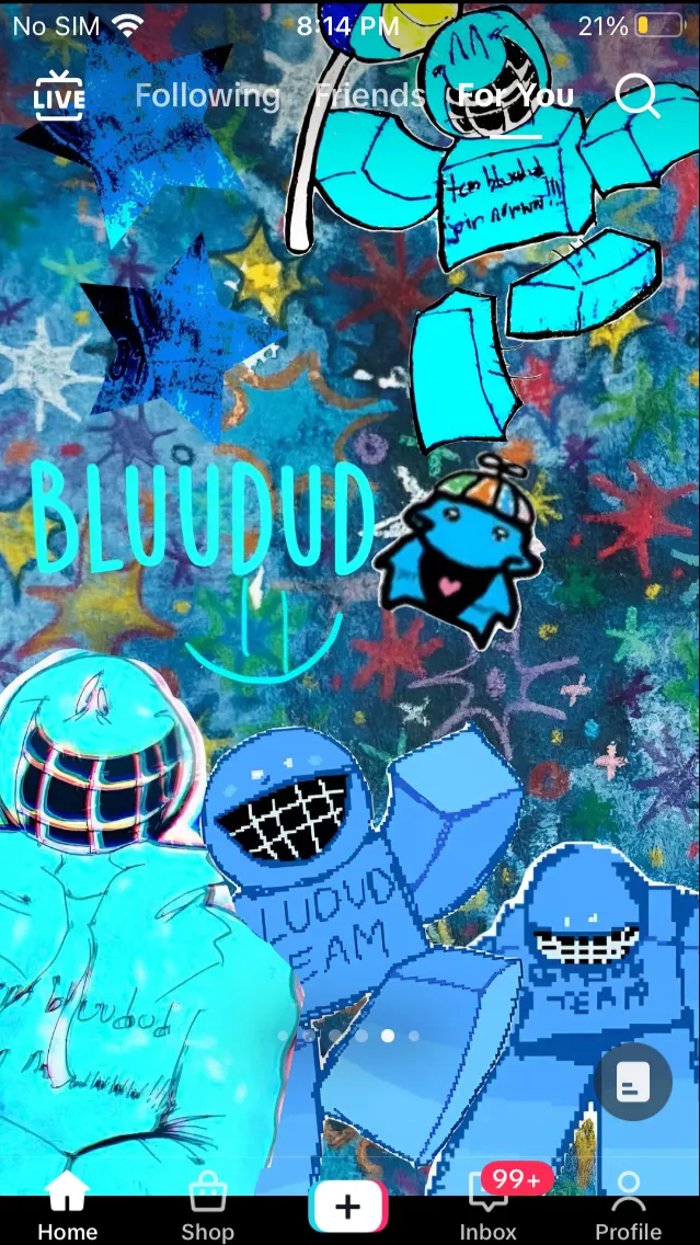 ai character: Bluudud  background