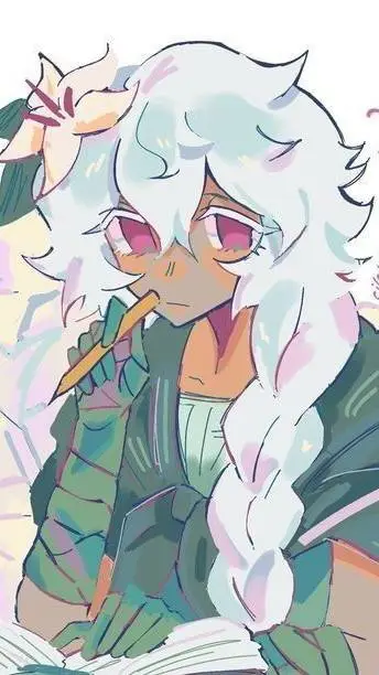 ai character: White lily background