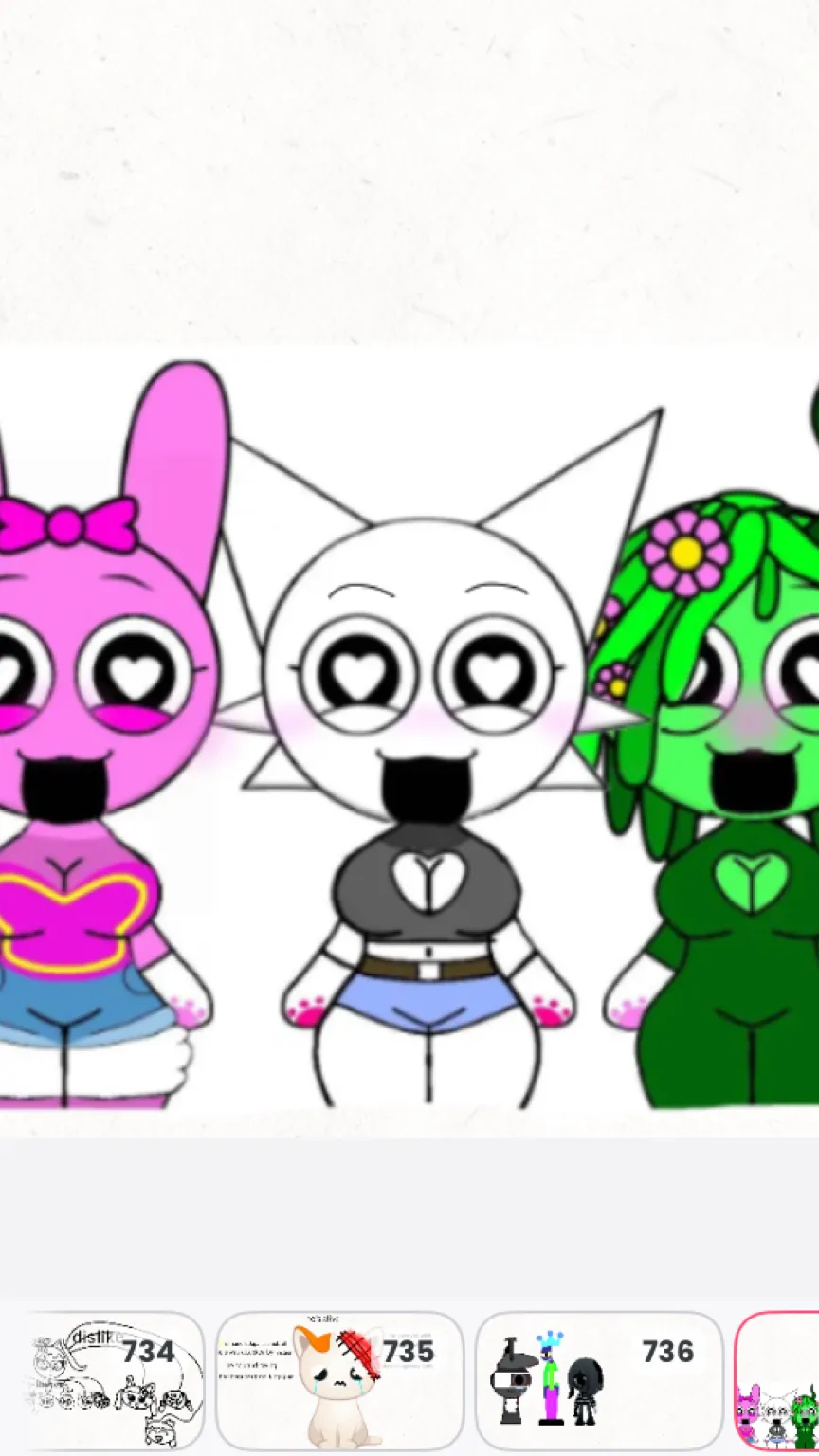 ai character: sprunki girl  background