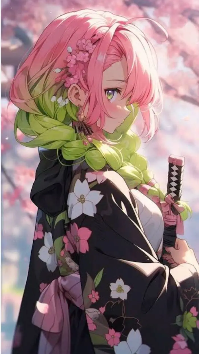 ai character: mitsuri kanroji  background