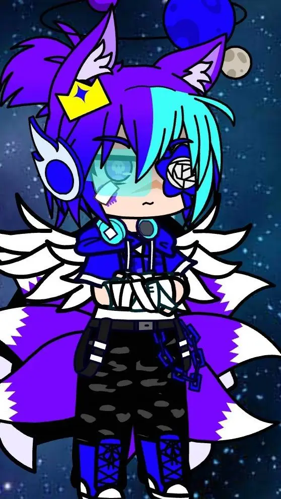 ai character: Violet background