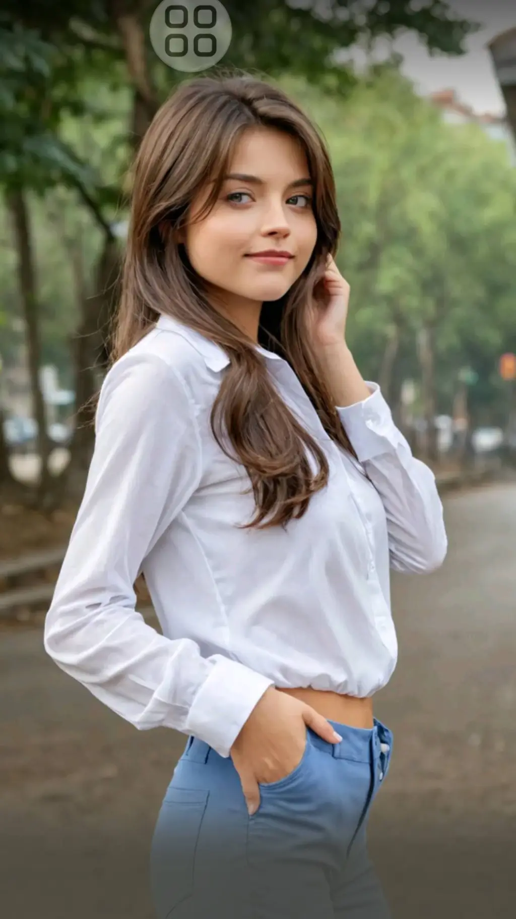 ai character: Clara Oswald  background