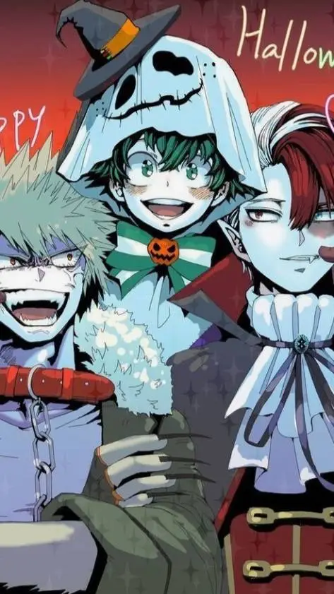 ai character: mha Halloween 🎃🎃🎃 background