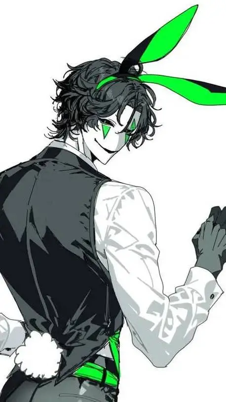 ai character: Harleq-Rabbit guy background