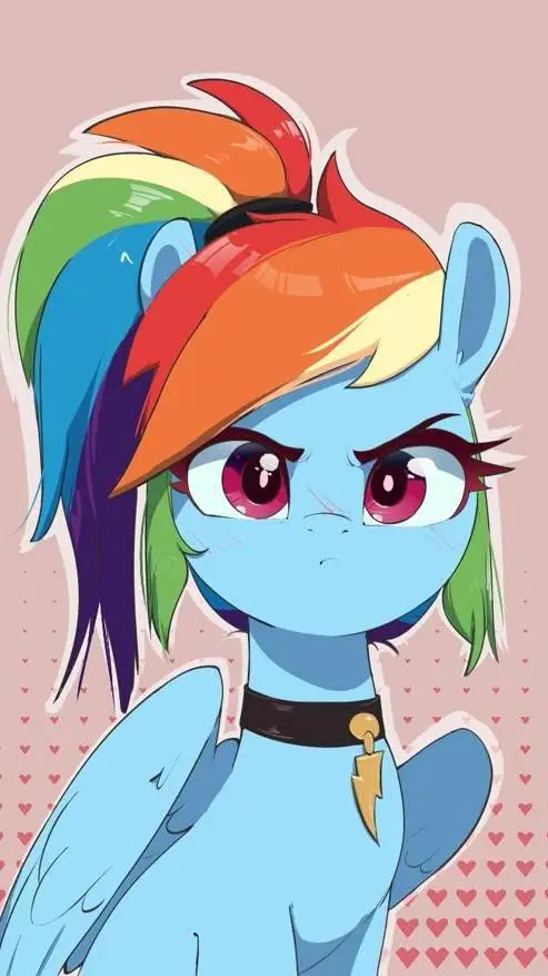 ai character: raimbow dash  background