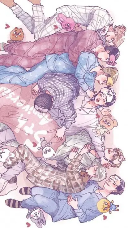 ai character: SKZ sleepover!! background
