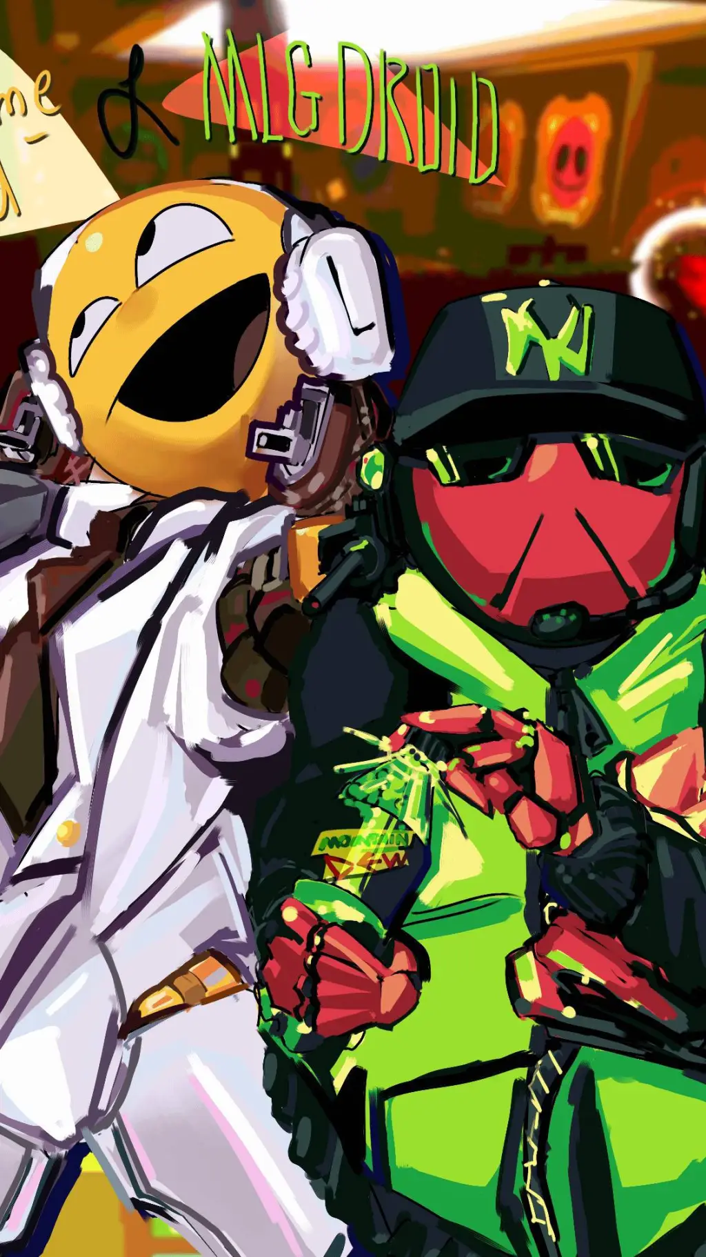 ai character: meme trio DoD background