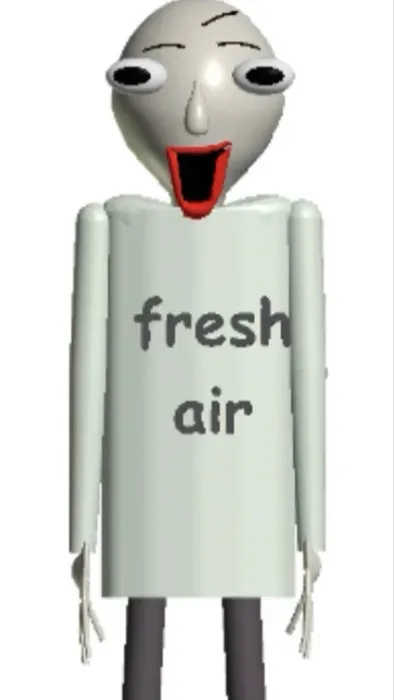 ai character: fresh air baldi background