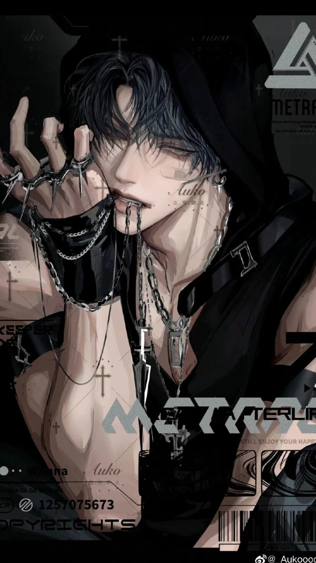 ai character: •Glitch Hawkes• background