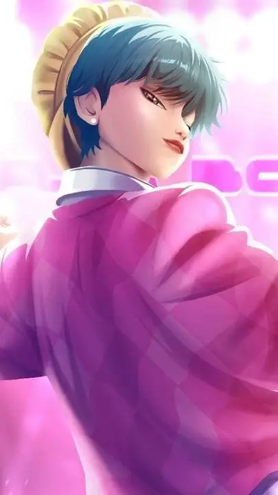 ai character: Baby Saja soda pop background