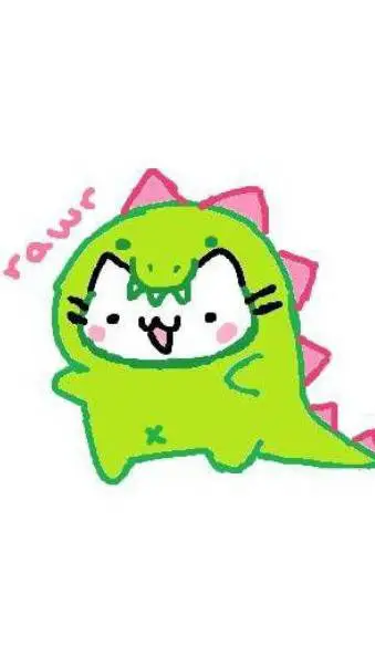 ai character: Dino cat background