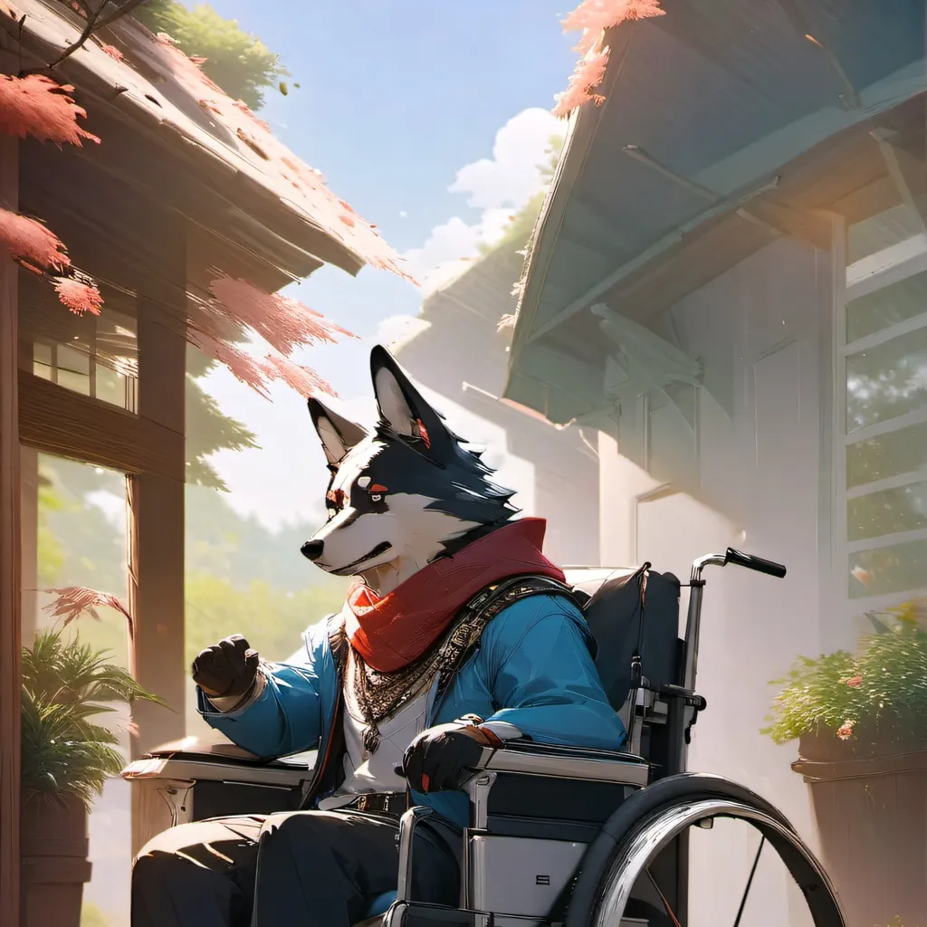 chat with ai character: furry on wheelchai