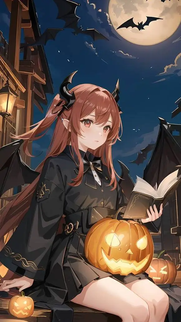 ai character: halloween background