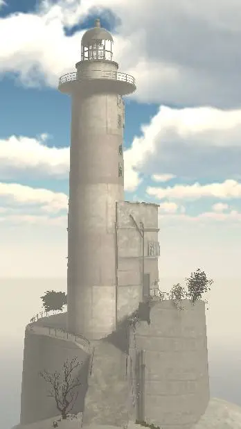 ai character: lighthouse  background