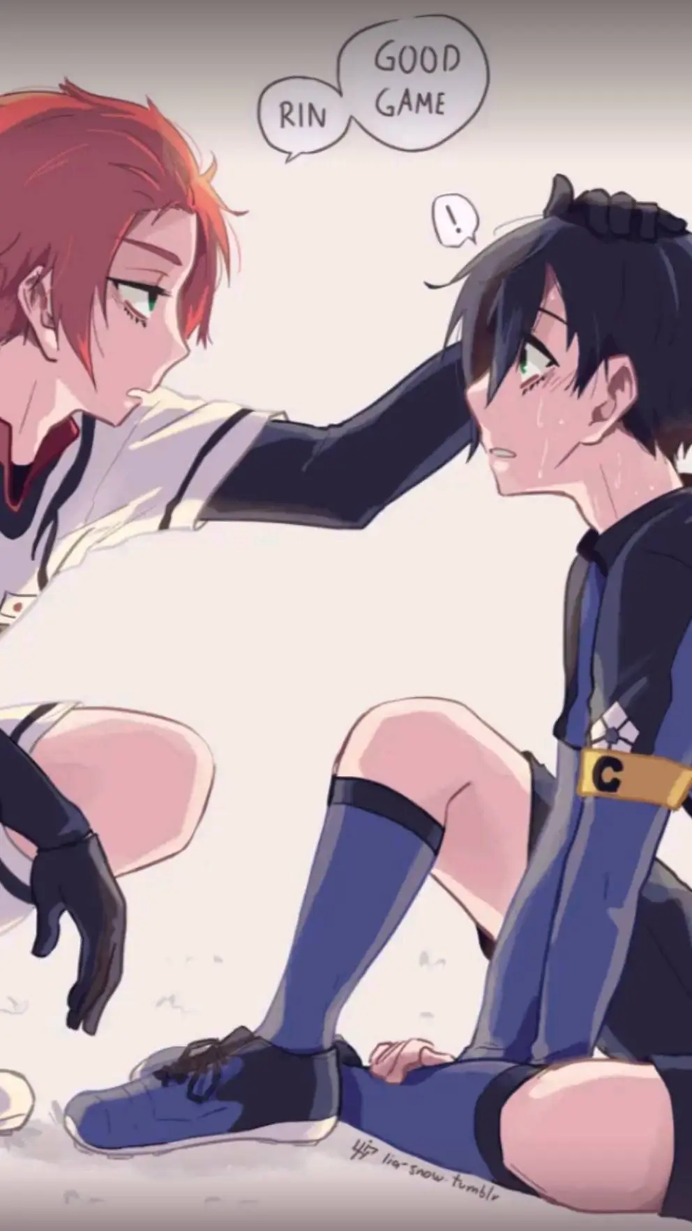 ai character: rin itoshi/emo background