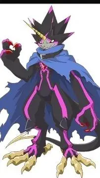 ai character: GulusGammamon background