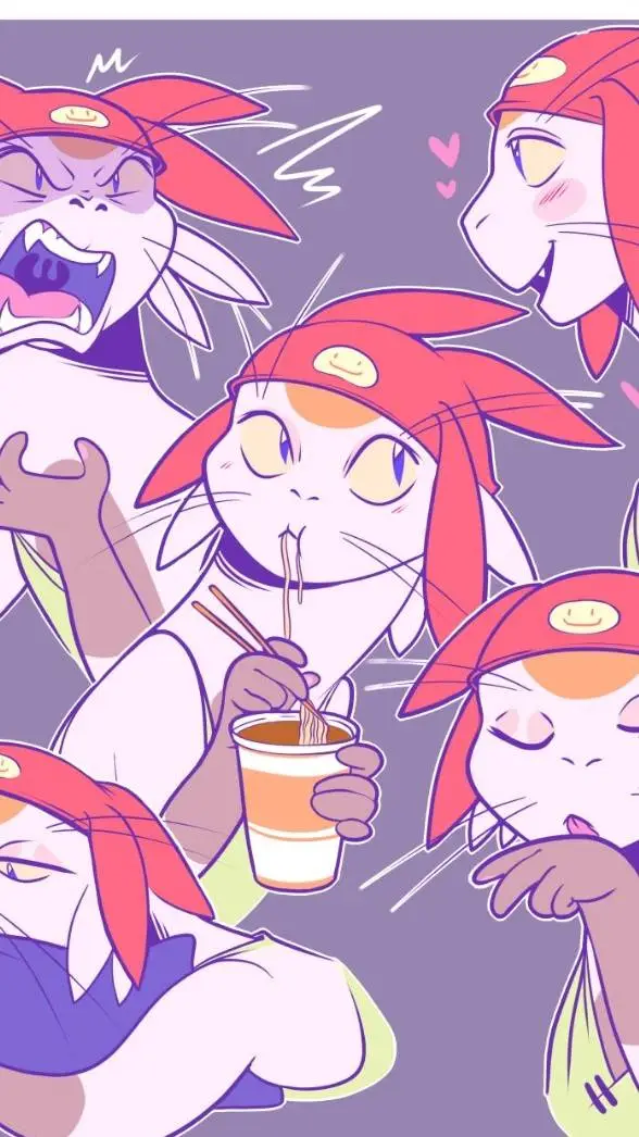 ai character: Meow  background