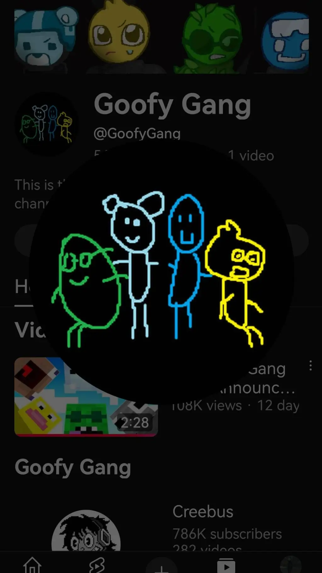 ai character: Goofy gang background