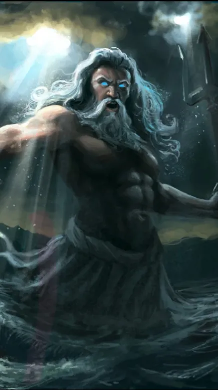 ai character: Poseidon background