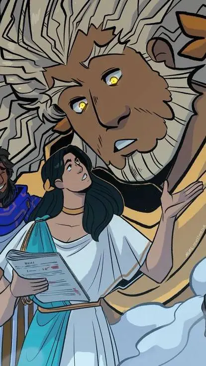 ai character: GODLY MEETING background