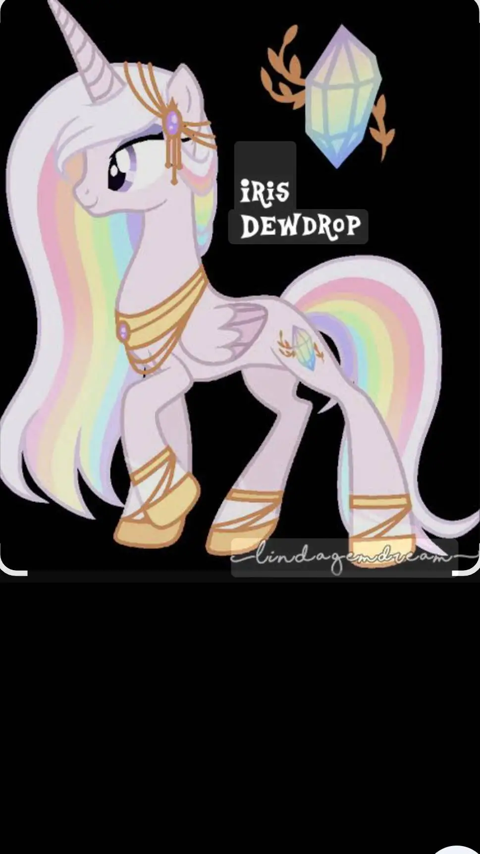 ai character: iris dewdrop background