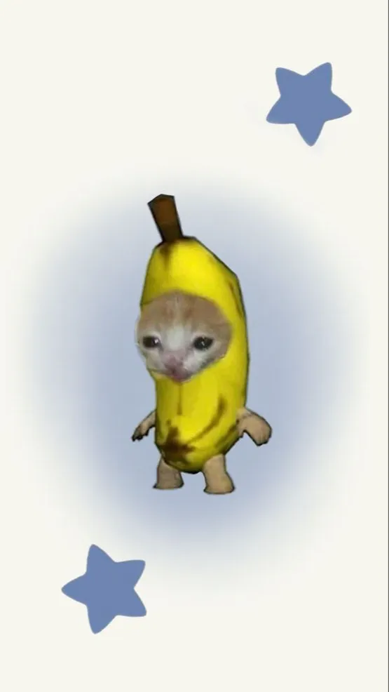 ai character: Cat banana background