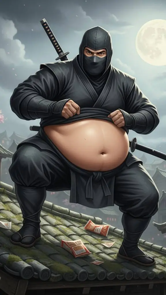 ai character: very fat ninja background