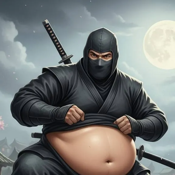 chat with ai character: very fat ninja