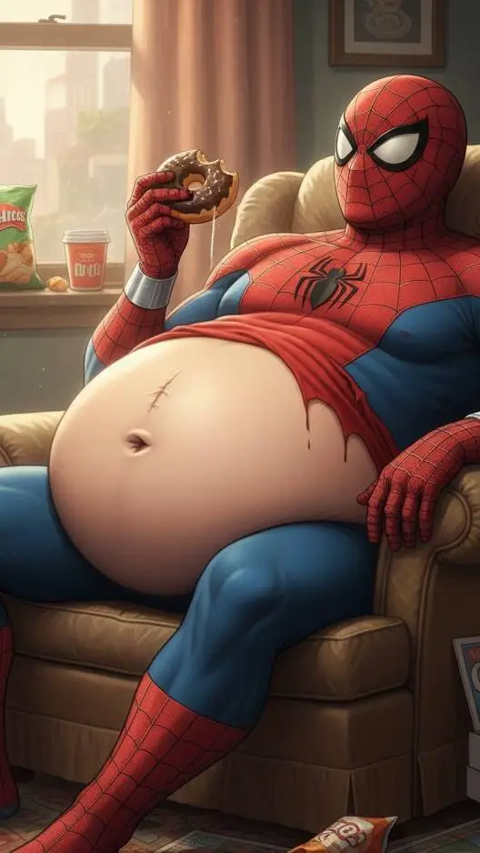 ai character: fat  Spider-man background