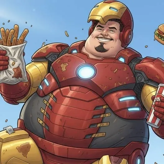 chat with ai character: fat iron Man ♂️