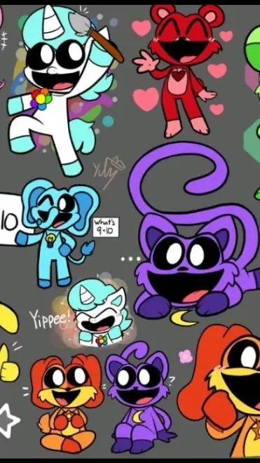 ai character: smiling criters  background