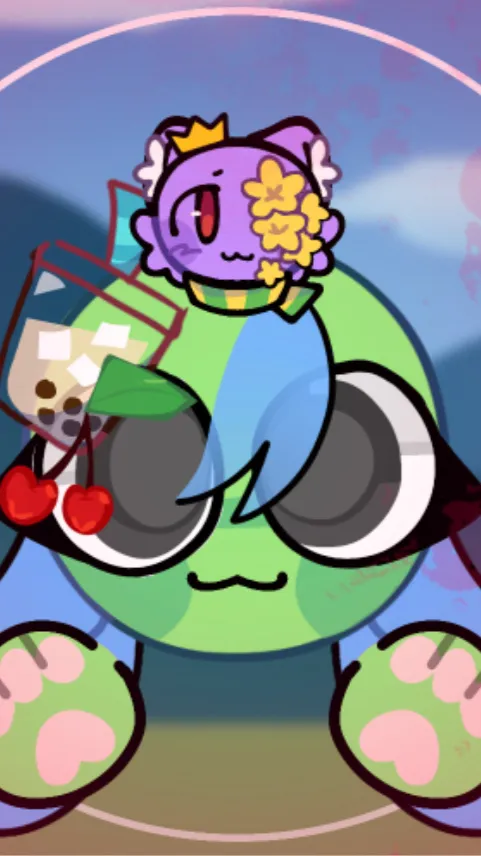 ai character: Bubble background