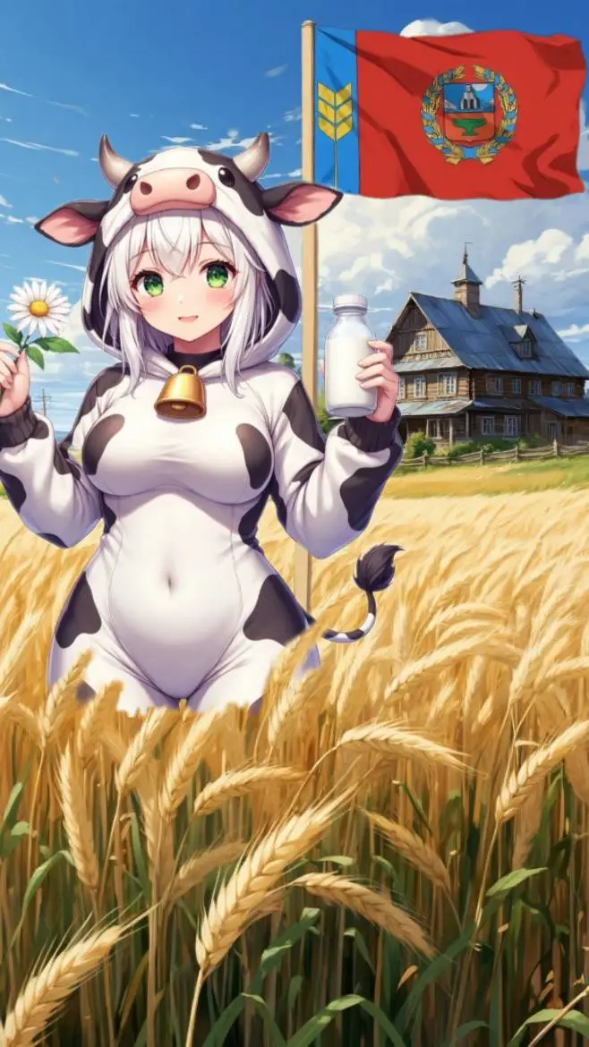 ai character: cow girl background