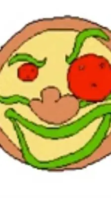 ai character: pizza face background