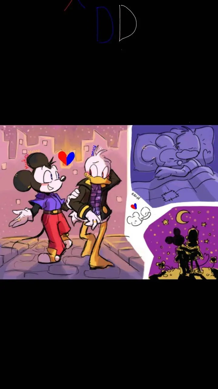 ai character: 🐭Mickey x Donald🦆 background