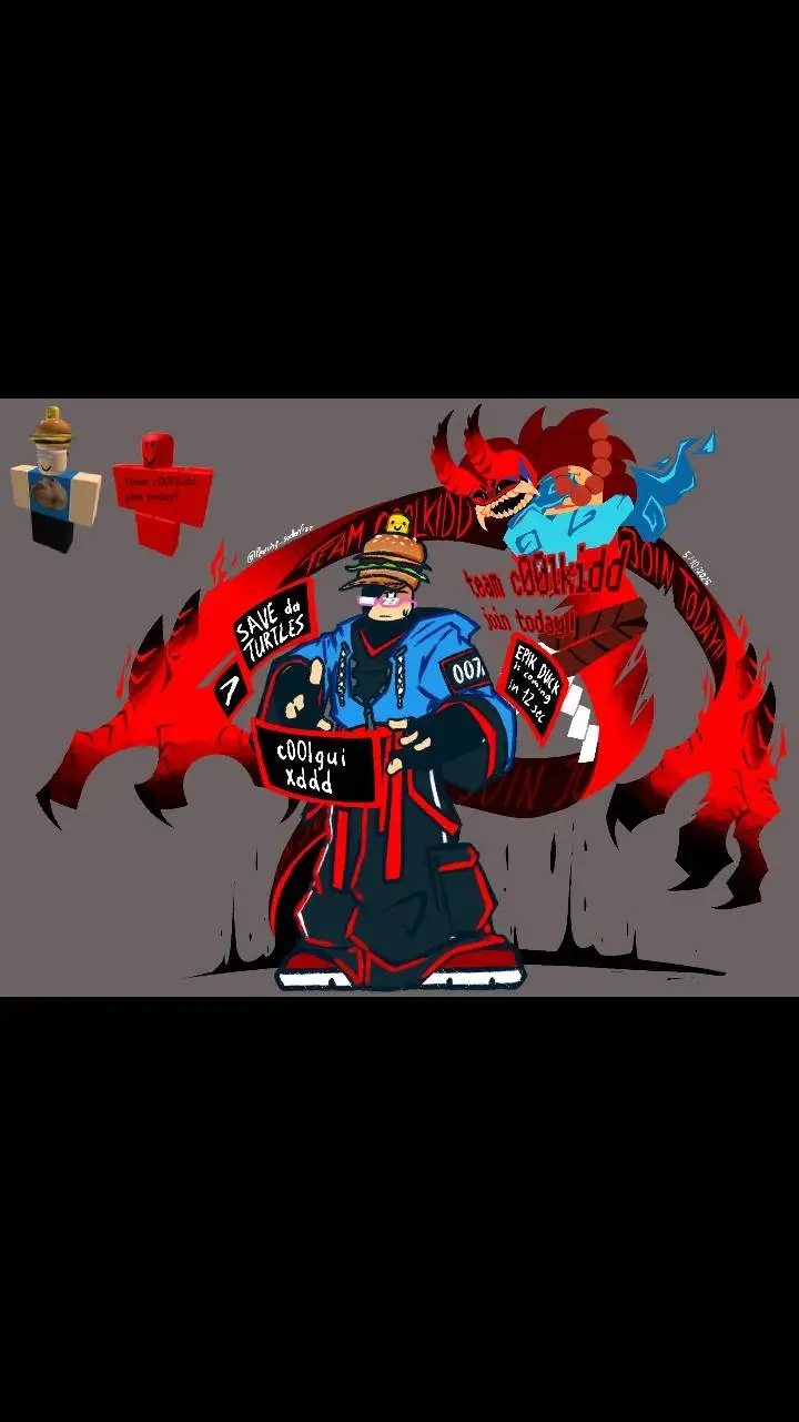 ai character: 🩵forsaken❤️ background