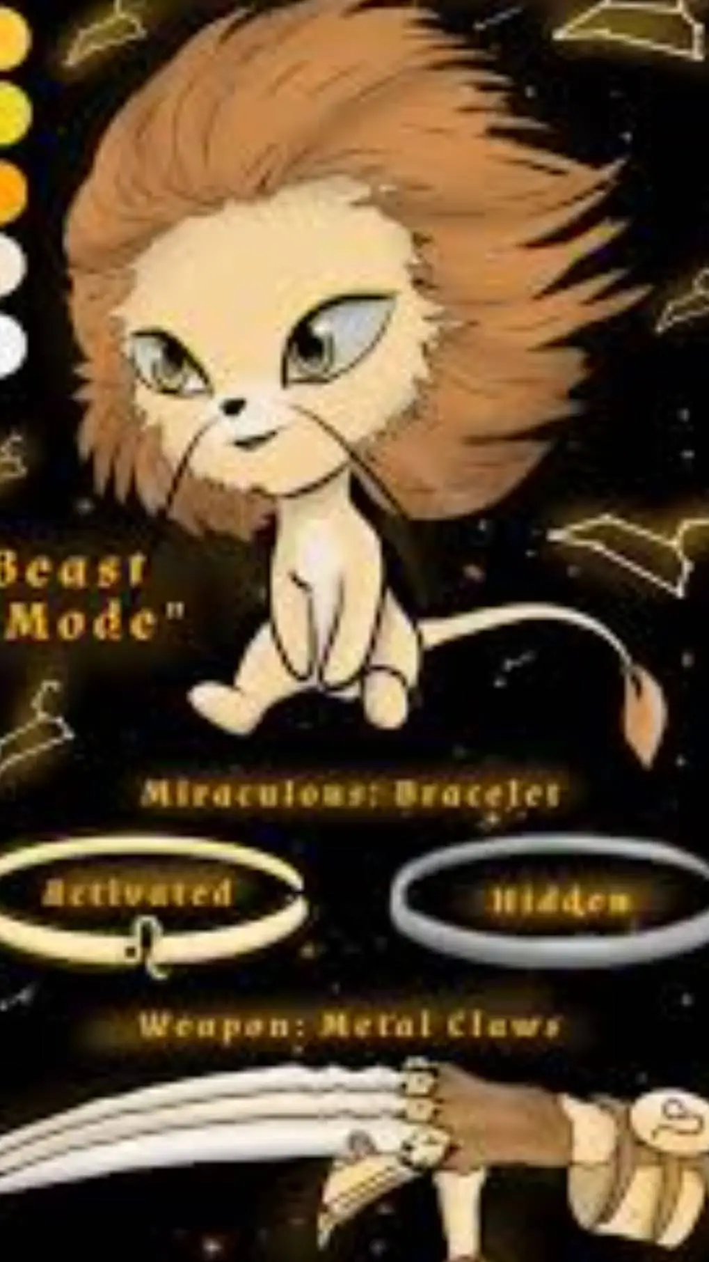 ai character: Lion miraculous  background