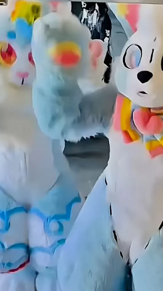 ai character: Happy furry  world background