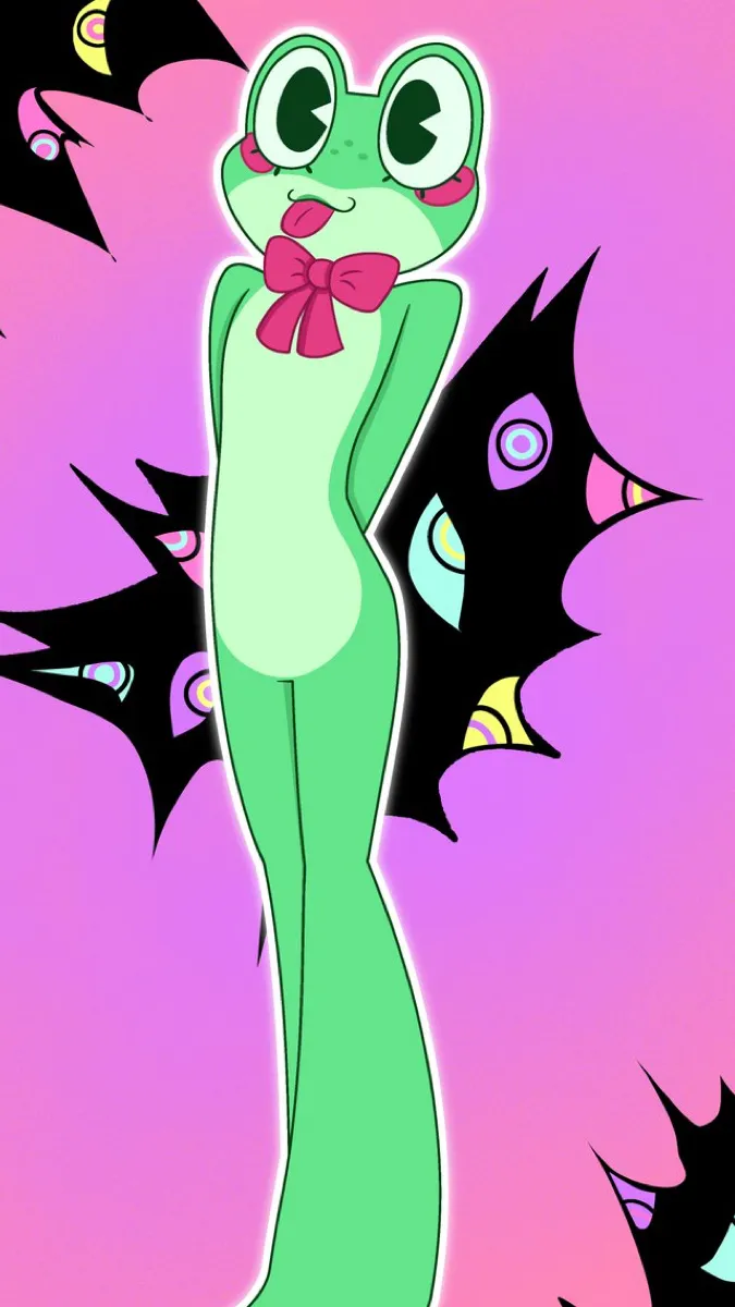 ai character: ribbit tadc background