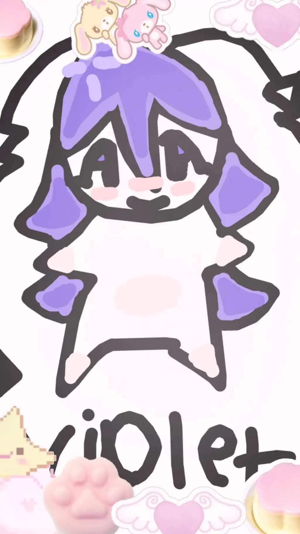 ai character: freaky violet background