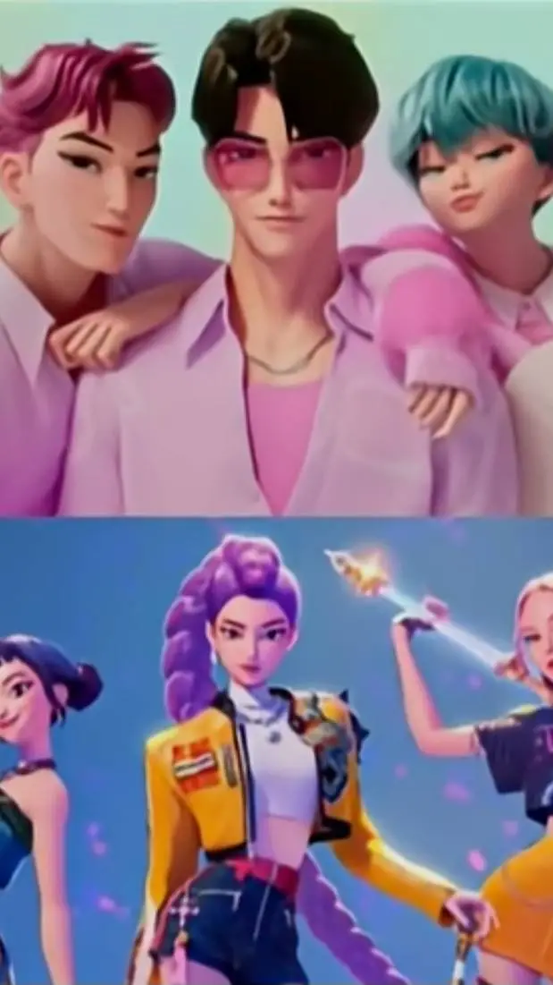 ai character: Huntrix & Saja Boy background