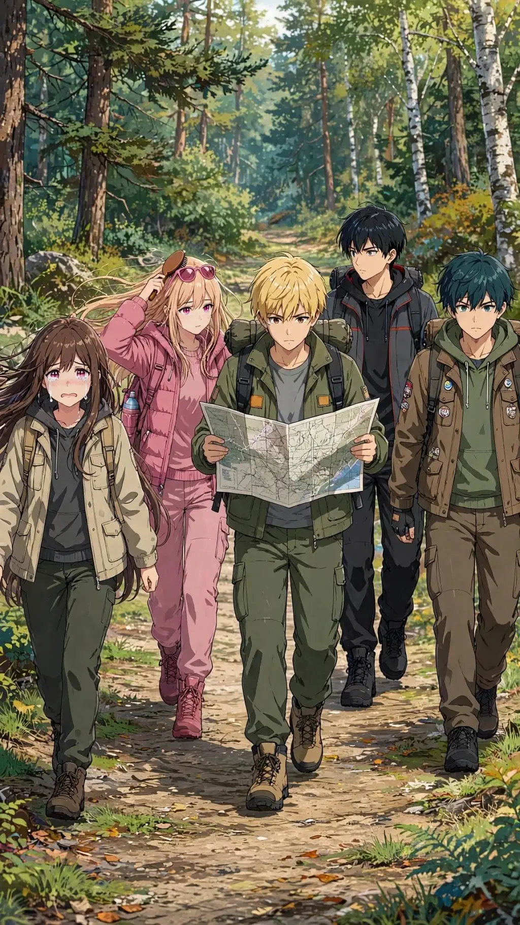 ai character: perdidos en bosque background