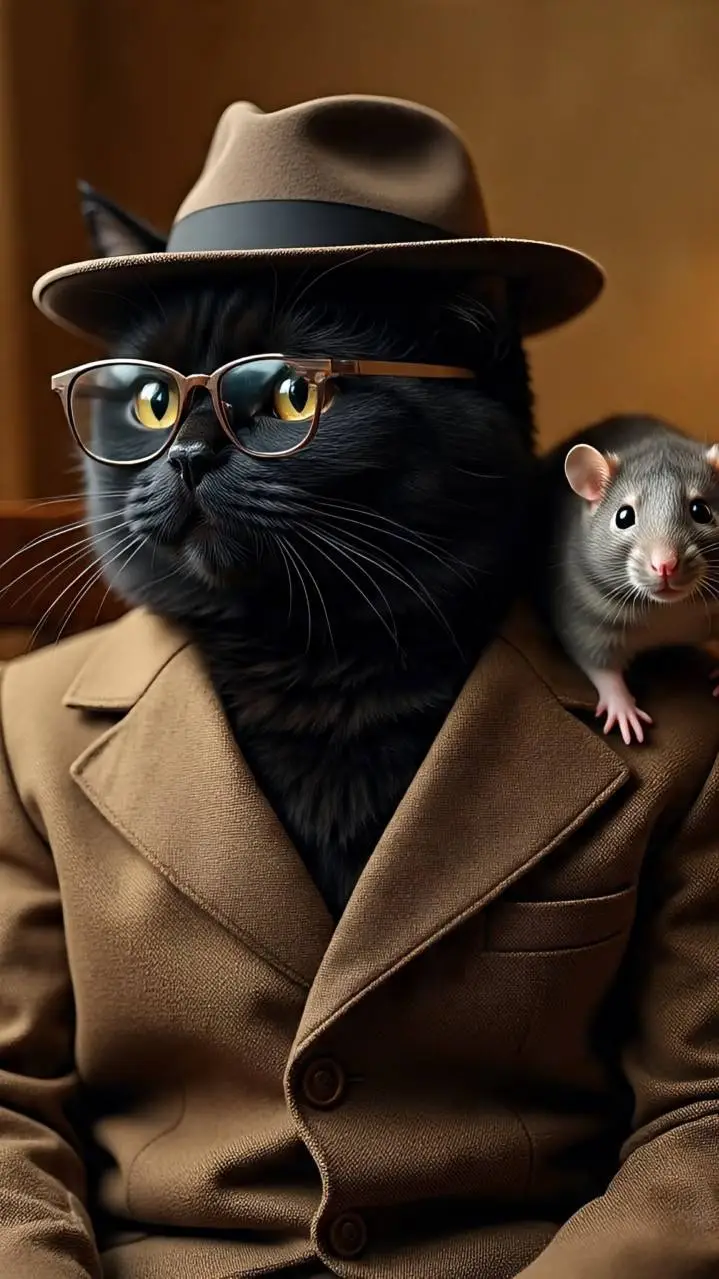 ai character: gato detetive e ra background