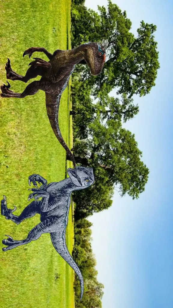 ai character: Blue x Alex Raptor background