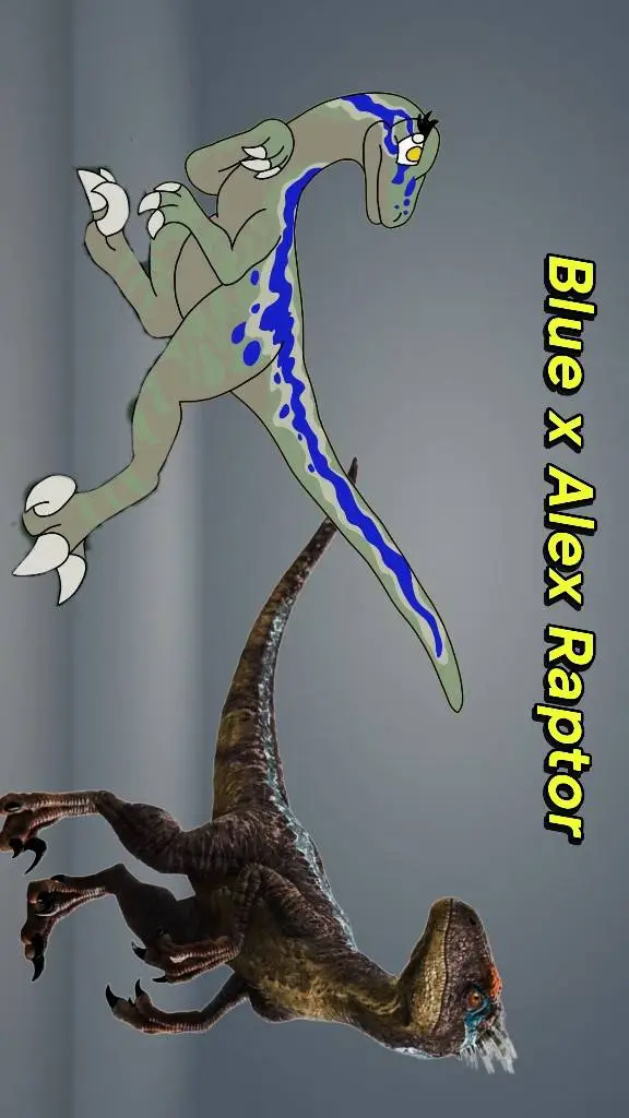 ai character: Blue x Alex Raptor background