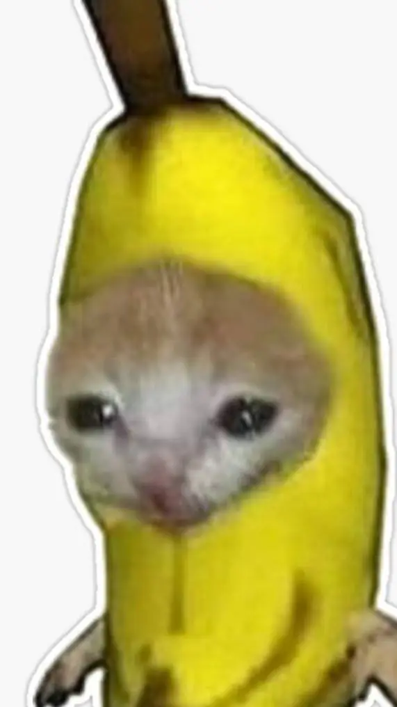 ai character: banana cat background