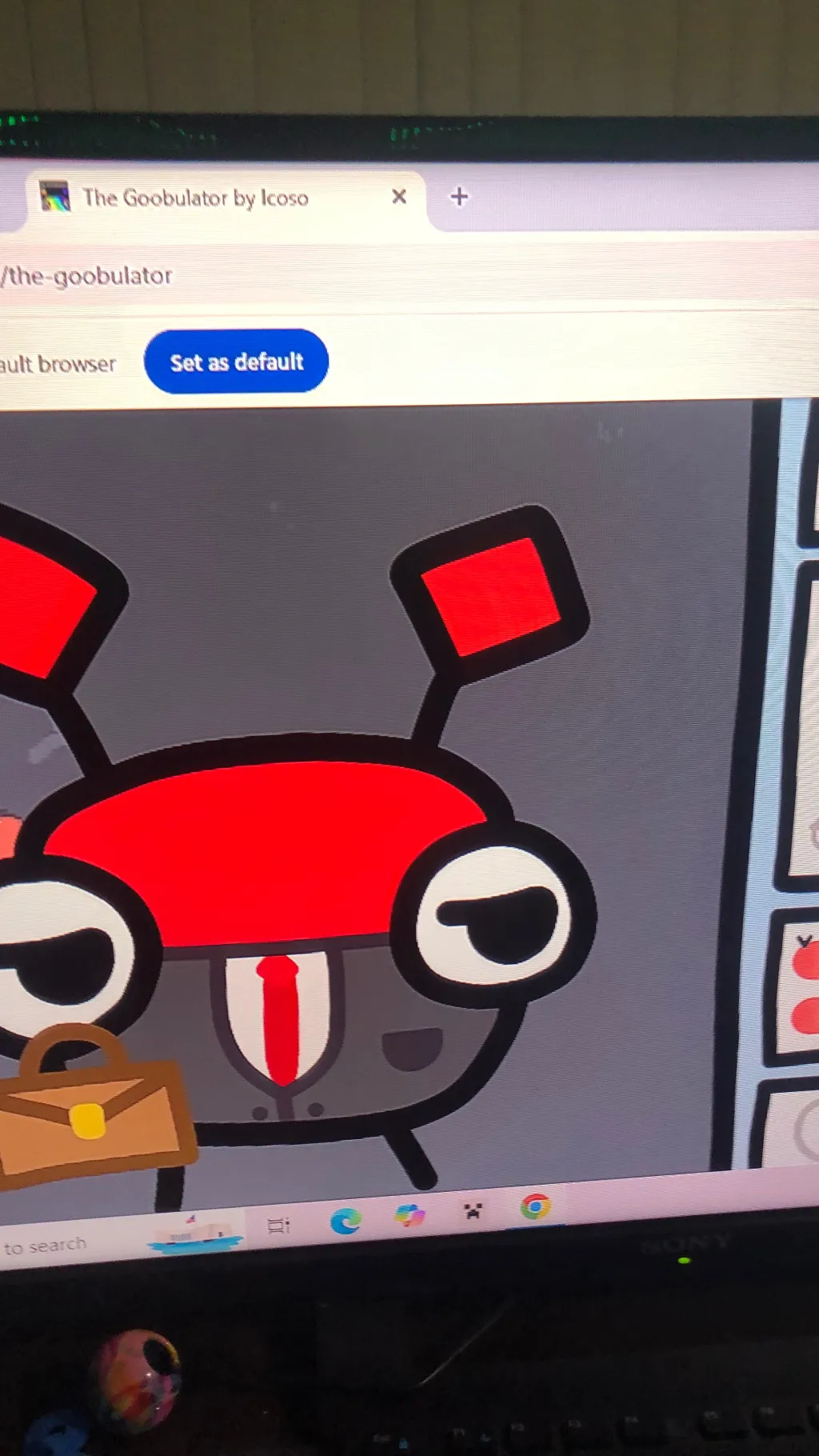 ai character: Business gooblet background