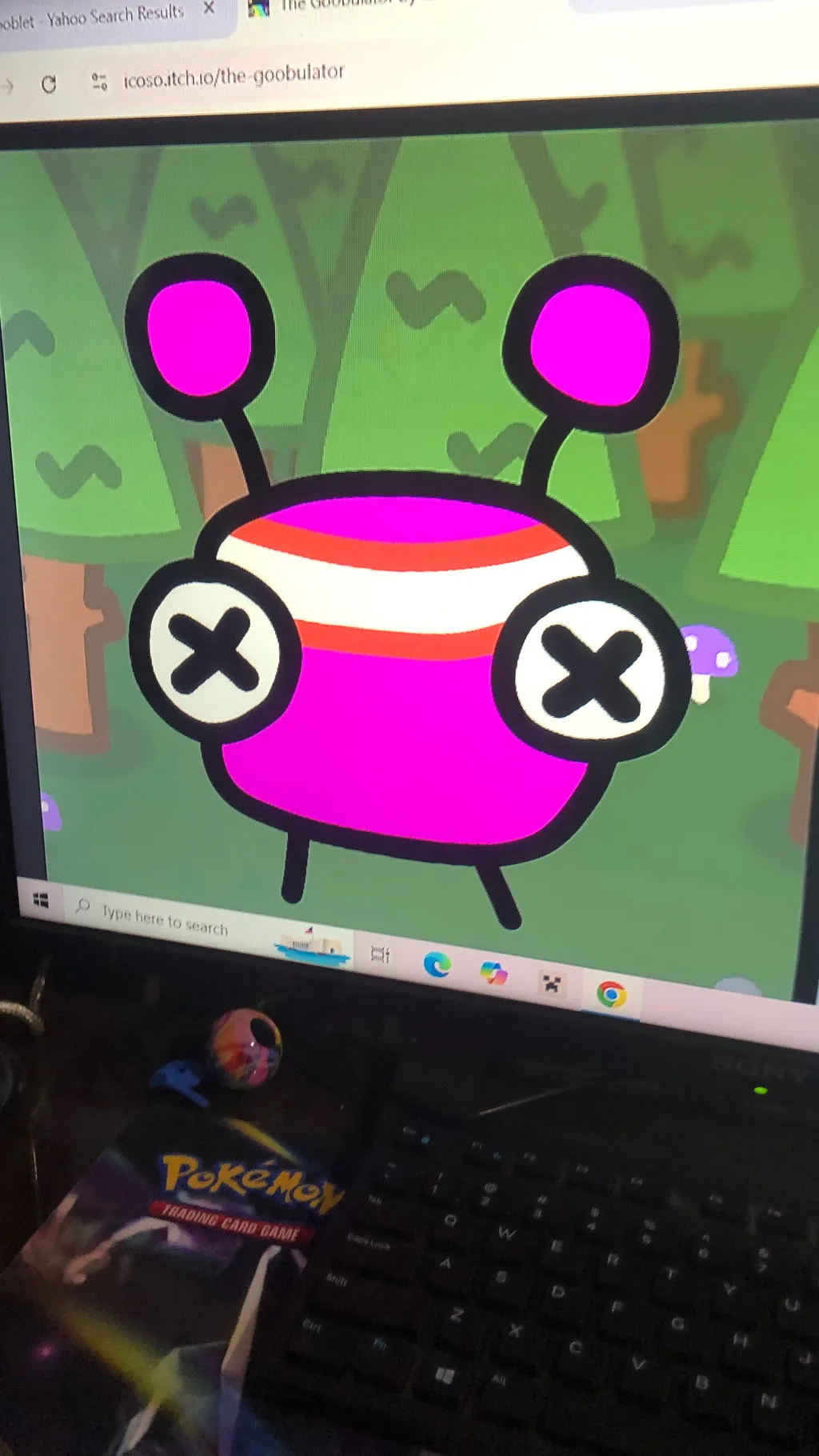 ai character: Pink gooblet background